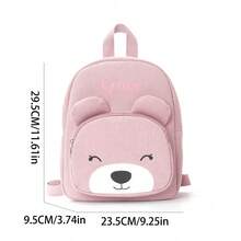 Custom Embroidered Corduroy Animal Backpack With Personalized Name, Cute Fox And Bear Design, Lightweight Large Capacity Casual Daypack, Laptop Backpack For Work, School, Commuting, Travel, Outdoor, Versatile Gift For Women, Teens, Friends, Birthday, Holidays, All-Purpose, Large Capacity, Versatile - Multicolor - View 20
