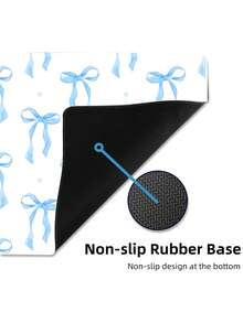 Queen Blue Bow Mouse Pad Kawaii Mouse Pad Academic Fashion Computer Desk Pad Is Suitable For Laptop Non-Slip Rubber Base Pad Office Accessories Decorative Edge Lock Edge Desk Pad - Multicolor - View 8