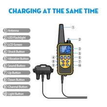 Halsband mit Stromschlag für Hunde, Bellhalsband mit Fernbedienung, Hundeerziehungshalsband mit 3 Modi, bis zu 2600 Fuß Reichweite der Fernbedienung, 0~99 Stromstärke-Stufen, 3 Kanäle, für kleine, mittlere und große Hunde, geeignet für 1 Hund, 2 Hunde und 3 Hunde (Halsband mit Fernbedienung)