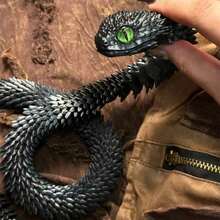 2024 New 3D Printed Snake Model - Long Version,Full Articulation,Animal Toy,Home Decor,Birthday/Easter/Halloween/Christmas Gift (Eye Color Random)3d Printed,Christmas,Halloween,Christmas,3d Printed,Snake,3d Printed,3d Printed Animals,Easter