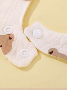 4pcs Soft Breathable Printed Baby Bibs, Infant Burp Cloths, Feeding Drool Bandana