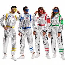 宇航员太空服飞行员COS万圣节角色扮演服装男女通用太空服连体衣，适合地球探索、派对等场合 - 彩色 - 查看 2
