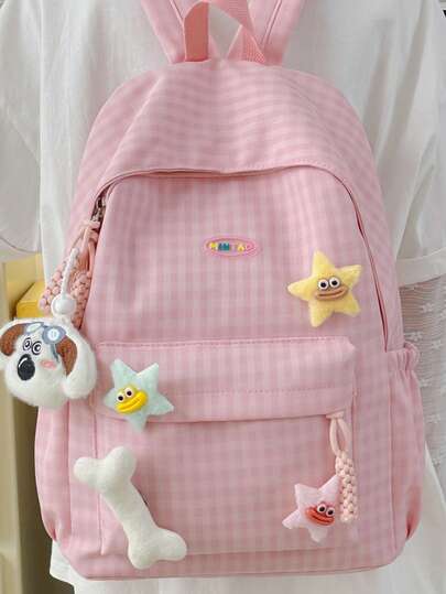 This Is A Plaid Backpack. It Can Be Shoulder, Hand-Held Or Two-Shoulder. Fashionable, Simple And Large-Capacity Multi-Pocket Backpack, Suitable For Women's Daily Work, Leisure And Travel. Suitable For College Style, Back To School, Travel, Resurrection Ideal Gift Women's Bag. Suitable For Daily Use, Commuting