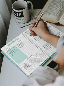 Trees Cuaderno planificador diario y semanal con 3 hojas de pegatinas, agenda planificadora de trabajo de 7 días, libro de citas de productividad personal sin fecha, libreta espiral de lista de tareas pendientes, seguimiento de hábitos, metas semanales, para útiles escolares, de vuelta a la escuela