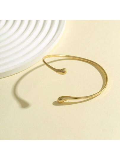 1 件简约复古水滴开口袖口手镯女士哥特几何手臂手链美学珠宝礼物