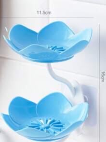 1 saboneteira em formato de flor, saboneteira de parede, escorredor de sabão para banheiro e cozinha, porta-sabonete de camada dupla, decoração de banheiro para casa e verão