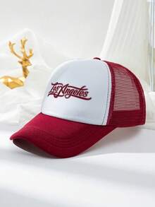 1pc Cool Breathable Retro Baseball Cap, Men Letter Graphic Trucker Hat Street, Snapback Hat For Casual Leisure Outdoor Sports - Light Grey - View 7