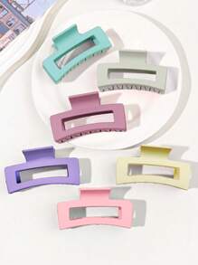 6 Pcs Spring & Summer Matte Pastel Color Medium Hair Claw Clips, Minimalist Everyday Versatile Claw Hair Accessories, School Stuff, College
