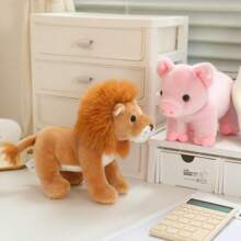 20cm/7,87 pollici Piccolo peluche morbido di animali della giungla, leone, tigre, cervo, leopardo, maiale rosa, asino, peluche di animali selvatici, giocattolo perfetto per compleanno, Capodanno o San Valentino per bambini - Forniture per decorazione di Ognissanti da giardino con animali selvatici