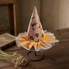 Halloween Witch Hat Gothic Style Mesh Outer Spider Pumpkin Wicked Hat For Cosplay  Party - Orange - View 2