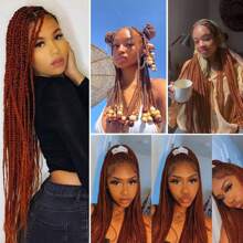 1/3/6 Packungen schwarzes Flechthaar, vorgespannt, knotenlos, Kanekalon Box Zöpfe, für Flechtarbeit vorgespannte lange gerade synthetische Zopfhaarverlängerungen für knotenlose Zöpfe
