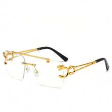男士方形眼镜金属框架双无框独特镜腿设计奢华经典日常装饰眼镜派对和节日礼物眼镜返校时尚学院风