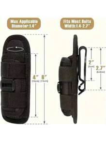 Tactical Flashlight Holster, Belt, Flashlight Case, Durable Hunting Lighting Accessories, Survival Gear Set, 360 Degree Leather Box, Rotatable Flashlight Holder