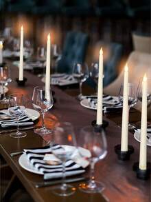 48pcs Beige Flameless Cone Candles, LED Cone Candles, Battery Operated, Suitable For Christmas, Birthday, Wedding, Party, Church Table Decoration - Warm Light - View 7