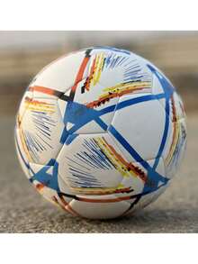 1 个足球，5 号，户外和室内学校体育活动，防爆，经典设计，适合训练练习 - 彩色 - 查看 4
