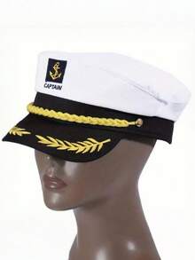 12/6pcs Navy Cap Sailor Hat Outdoor Travel Sun Hat Casual Flat Top Cap Captain Hat Cruise Party Men Women Navy Ceremonial Hat, Ideal Choice For Team Building Gatherings Winter Warm - White - View 8