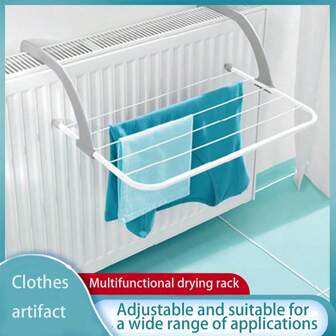 1pc Portable Foldable Hanging Clothes Drying Rack, Collapsible Towel Rack Suitable For Drying Socks On Balcony Railing, Window Sill, Compact And Space-Saving
