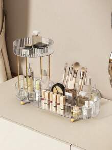 Acrylic Cosmetic Organizer Box With Rotating Pen Holder, Desk Makeup Storage With Large Capacity For Brushes, Lipsticks, And Eyeshadows Makeup Brush Holder ,Jewellery Box,Pouch,Makeup Brush Holder,Brush Holder,Perfume Organiser,Pouch Bag,Gifts For Women,Christmas Gifts,Gift Ideas For Women