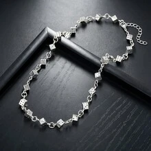 1pc Unisex Dice Pendant Necklace & Bracelet Set, Fashionable Accessories With High-End Look, Suitable For Hip-Hop And Punk Style - Silver - View 6