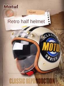 AD Motorcycle Helmet Retro Style With Anti-UV Inner Lens Moto Casco Outside Riding Helmet