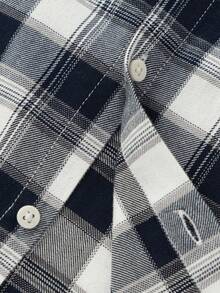 Balabala Boys Plaid Flannel Shirt 2025 New Thick Cozy Jacket - Black and White - View 6