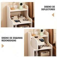 1 pieza Gabinete de almacenamiento con cajón para dormitorio con cerradura, pequeña estantería de almacenamiento, mini gabinete - Blanco - Ver 3