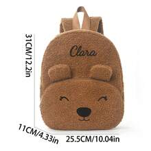 Custom Embroidered Corduroy Animal Backpack With Personalized Name, Cute Fox And Bear Design, Lightweight Large Capacity Casual Daypack, Laptop Backpack For Work, School, Commuting, Travel, Outdoor, Versatile Gift For Women, Teens, Friends, Birthday, Holidays, All-Purpose, Large Capacity, Versatile - Multicolor - View 24