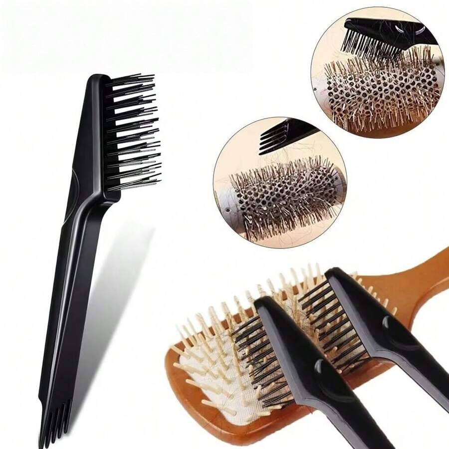 迷你鬃毛清洁梳 - 适用于家庭和沙龙的有效清洁工具，黑色，美发套装，美发工具套装，学校用品 - 黑色 - 查看 1