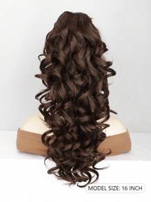Extensión de cola de caballo de 16 pulgadas con pinza garra, extensión de cabello natural y sintético rizado y ondulado, accesorio de cabello para uso diario de mujeres