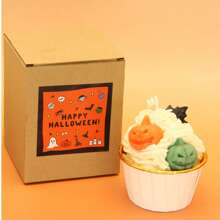 1 万圣节蜡烛礼物，鬼魂装饰蜡烛营造氛围，万圣节装饰，椰子壳装饰，蝙蝠礼物，平安夜礼物，房间装饰，婚礼礼物，万圣节纪念品，家居装饰，生日装饰，香料