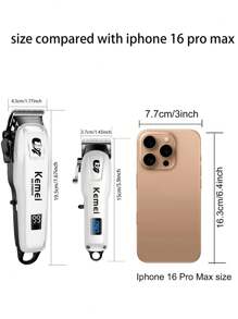 Kemei 2pieces Hair Clipper Set Professional Electric Hair Cutting Machine USB Rechargeable Cordelss Electric Hair Trimmer KM-PG809A And KM-232 For Men's Gooming Home Use Set With Fine Stainless Steel Scissors And Apron Whit Series