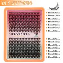 Hot-Selling 280 Clusters D-Curve Single Cluster False Eyelashes Natural Dense Segmented Grafting Cluster Eyelashes False Eyelashes Halloween Lash Clusters Lash Clusters Kit - DIY-sET-456 - View 7
