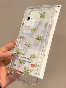 1 szt. Przezroczyste etui na telefon z nadrukiem drzewa kokosowego z kreskówkową grafiką, kompatybilne z 'em 17 Air 16 15 14 13 Pro Max, miękka tylna obudowa IMD - Przezroczysty - Zobacz 5