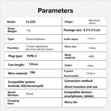 Écouteurs intra-auriculaires haut de gamme avec connecteur USB-C, écouteurs avec contrôle filaire à trois boutons pour contrôler la musique, les appels téléphoniques et le volume, compatibles avec iPhone 16/16 Plus/16 Pro/16 Pro Max, iPhone Série 15, Galaxy S24/S23/S22, CarPlay, iPad, Pixel - Gris