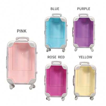 1pc Mini Transparent Pull Rod Storage Box, Realistic Miniature Travel Suitcase, Novelty Items, Gifts, Party Favors, Awards, Graduation Gifts