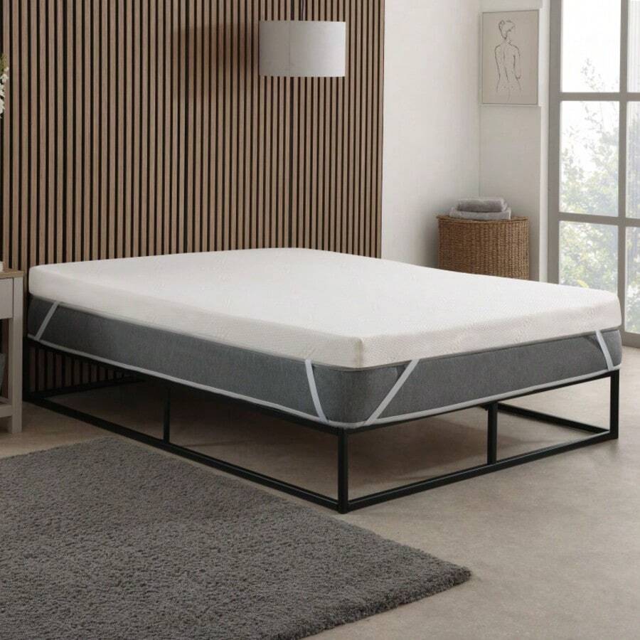 The Foam People Cool Max Memory Foam Mattress Topper - 1" Deep, Temperature-Regulating Comfort, Pressure Relief, And Enhanced Support For A More Restful Sleep - White - View 1