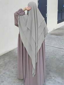 1pc Women's Elegant Khimar Hijab, Front Double Layer Design, Back 3-Layer Design, Fashionable & Graceful, Suitable For Women's Daily Prayer Wear, All Season, Can Be Paired With Any Abaya - Multicolor - View 8
