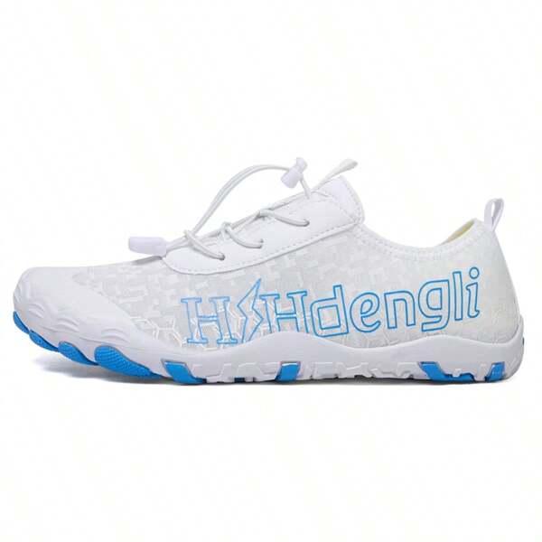 Men's Breathable Fitness Shoes With Elastic Band Slip-On Water Shoes, Comfortable Mesh Casual Shoes