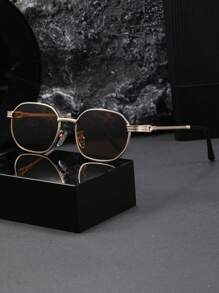 1 Pair Oval Metal Fashion Decorative Glasses For Teenagers