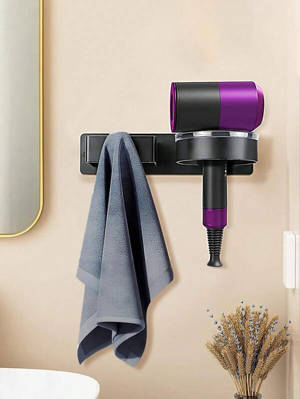 Support mural pour sèche-cheveux de salle de bain et de salon, sans perçage, pour lisseurs, fers à friser, fer à repasser, étagère de rangement en aluminium pour la maison