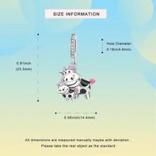 tiantianxue 1pc Silver-Plated Elegant High-Quality Jewelry DIY Cute Little Cow Pendant, Suitable For Women Bracelet/Anklet/Necklace DIY Jewelry Making, Valentine's Day Gift, Fashion Accessories