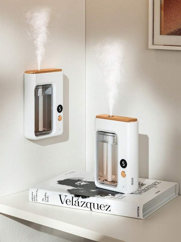 Mini machine à aromathérapie automatique pour la maison, diffuseur silencieux longue durée pour la chambre, diffuseur d'huiles essentielles à aromathérapie à minuterie pour hôtel, rafraîchisseur d'air de bureau, rechargeable avec 5 modes de fonctionnement, 6 huiles essentielles d'aromathérapie au choix, peut être posé sur le bureau ou accroché au mur
