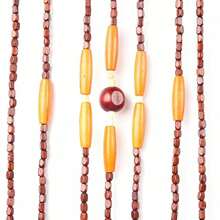 RibasuBB Wooden Beaded Doorway Curtain With Plum Blossom Patterns, 31 Lines, 90 * 220 Cm, Handmade Bamboo & Wood, Elegant Room Divider And Wall Decor - 棕色 - 查看 6