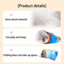 Collapsible Interactive Cat Tunnel Toy With Plush Ball, Cat Tunnel Bag, Cat Birthday Gift, Crinkle Paper Cat Tunnel Bag (Sound-Emitting, Attractive To Cats, Not Recommended For Nighttime Use), Indoor Cat Self-Entertainment Toy - Multicolor - View 4