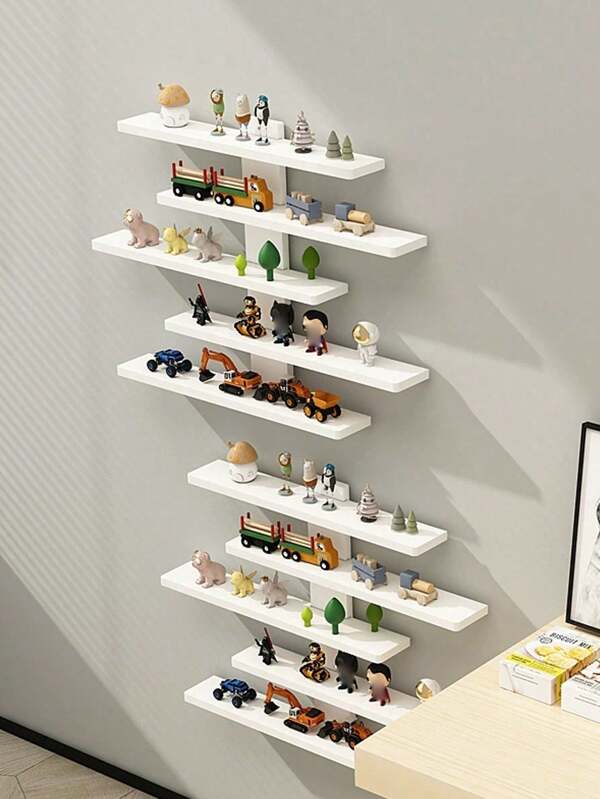 1pc Wall-Mounted Decor Shelf, Rack For Displaying Dolls, Blind Boxes, Home Bedroom Wall Mount Modern Minimalist Storage Organizer