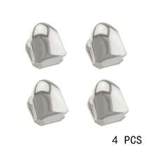4 Stücke klassisches goldfarbenes einfaches Zahn-Grillz-Set, Hip-Hop Zahn-Dekoration, verstellbar, unisex, Bühnen-Requisiten für Partys