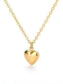 1 pièce Collier pendentif cœur de couleur or punk pour femmes. Chaîne de cou en acier inoxydable en forme de cœur, accessoire de bijoux Y2K