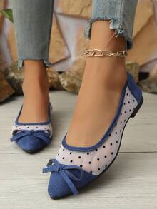 Women's Breathable Mesh Pointed Toe Colorblock Flats, Comfortable Minimalist Modern Casual Street Style Versatile Loafers (Size Runs Small, Narrow Feet, Suggest Ordering 1-2 Sizes Up)