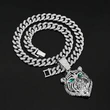 Men's Shiny Cuban Chain Necklace, Miami Style Silver Plated Gold Plated Shiny Necklace, Hop Necklace - Hổ-B-Bạc - Xem 3