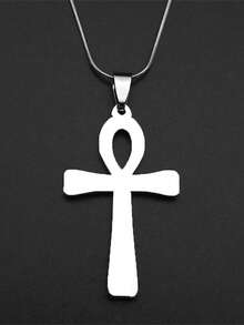 Egyptian Cross Ankh Key Of Life Pendant Necklace Stainless Steel Gold Color Amulet Religious Chain Necklaces Jewelry Gift - Necklace - View 4